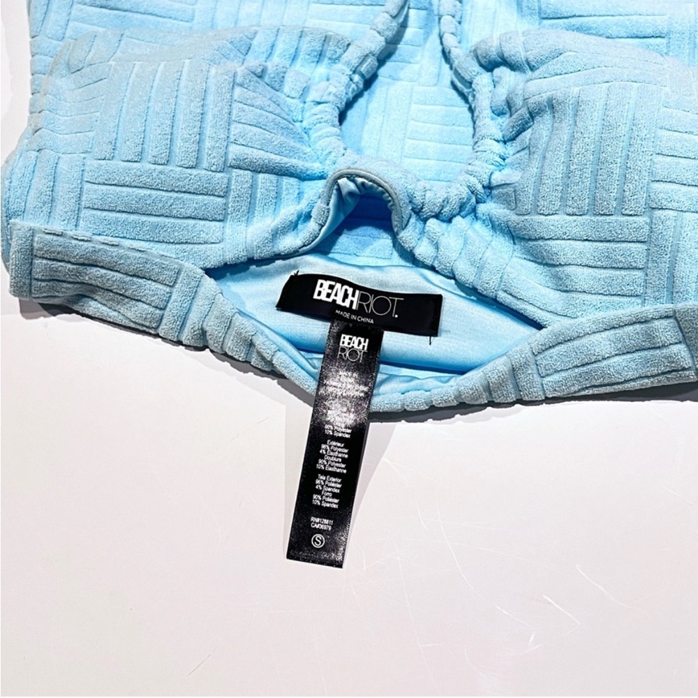 Beach Riot Light Blue Textured One-Piece Swimsuit - Picture 6 of 7